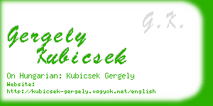 gergely kubicsek business card